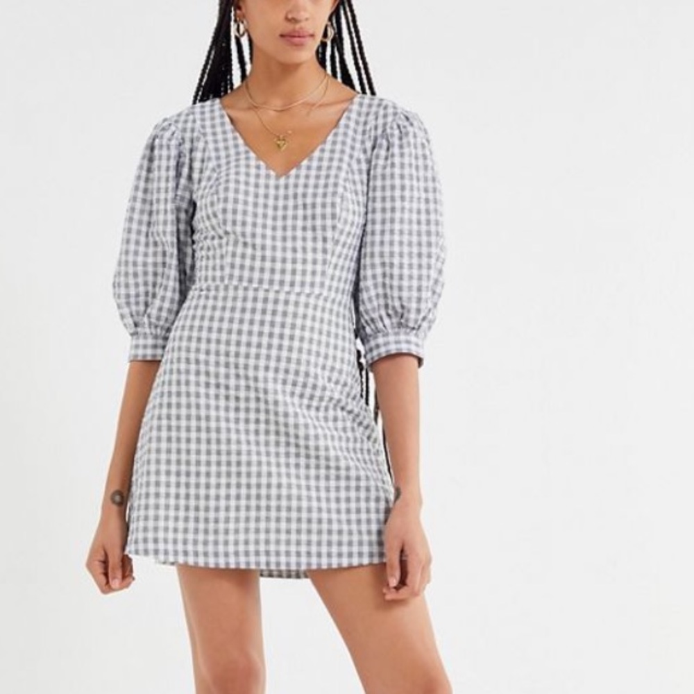 Urban Outfitters gingham dress with puff sleeves